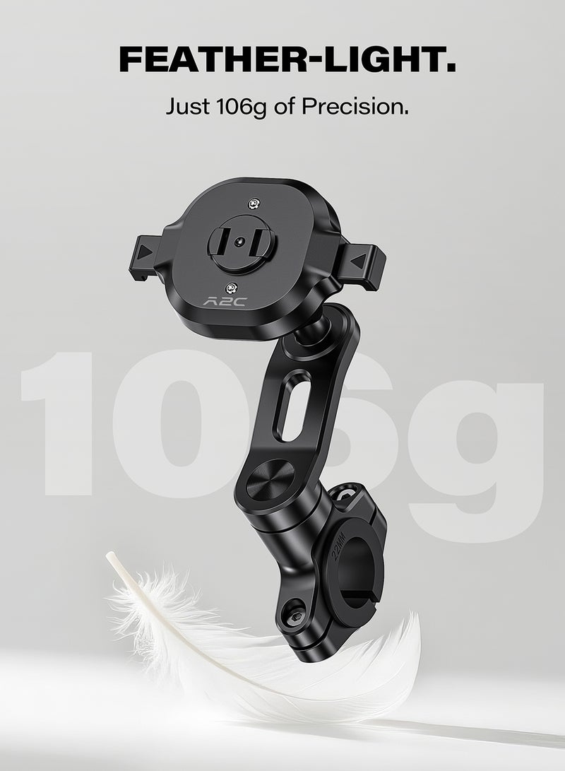 A2C One-Lock Ultra-Safe Bike Phone Mount Kit with MagSafe Case for iPhone 15 Pro – 1s Lock & Release, 360° Rotatable Aluminum Handlebar Holder, Never-Drop Design for MTB, Road & Trail Cycling - Image 5